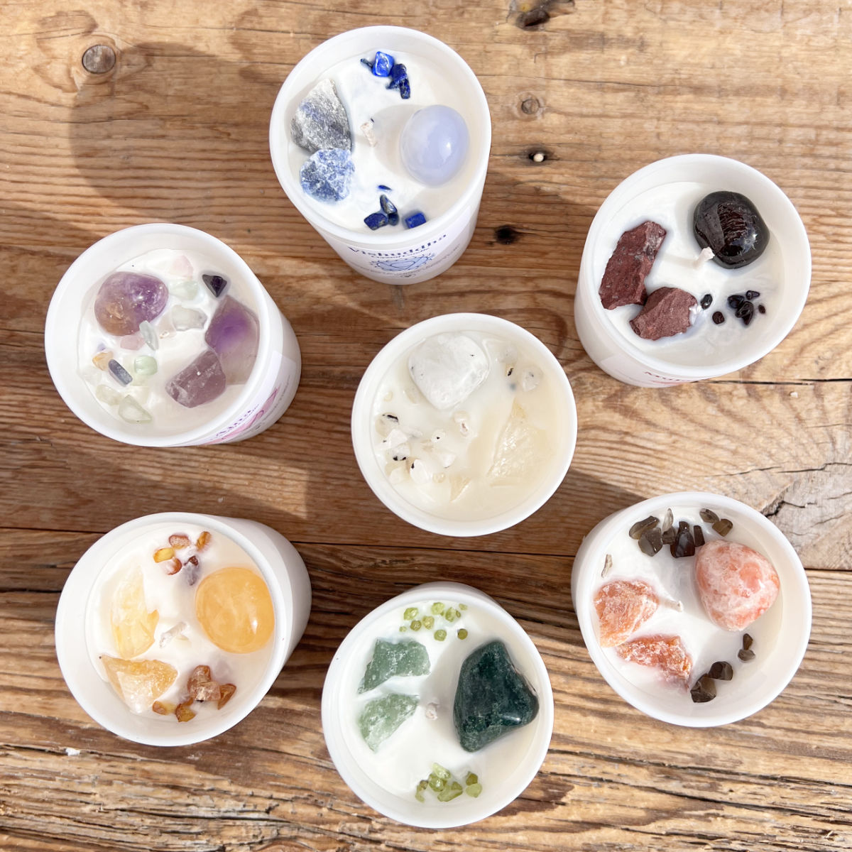 7 Chakra Kristallkerzen-Set - DIY SPIRIT #