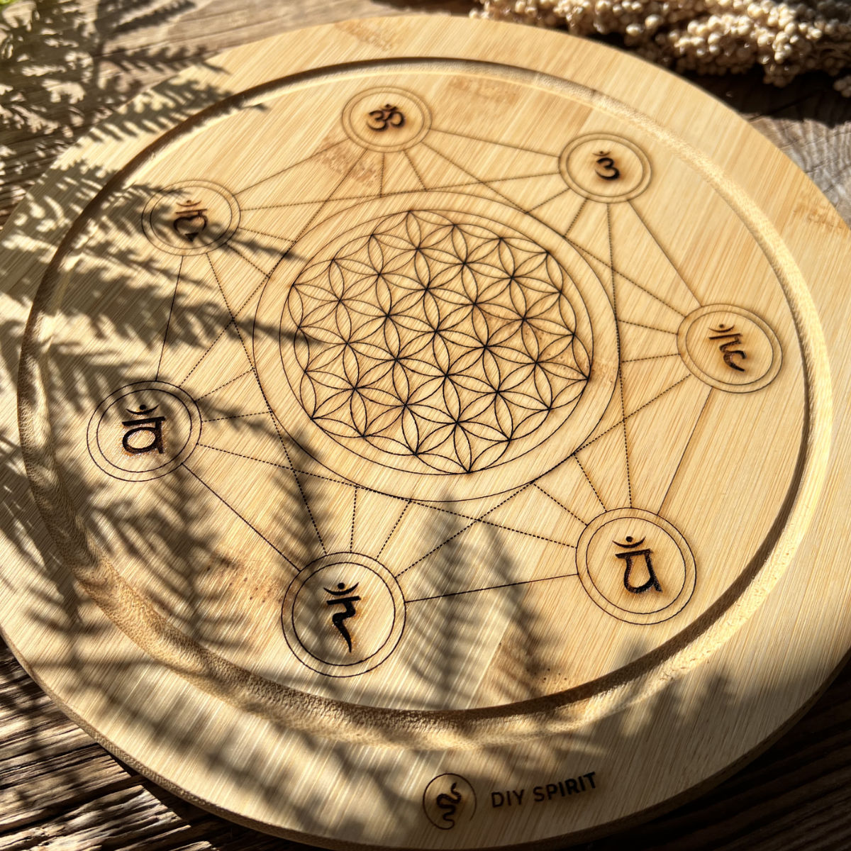 Crystal Grid Board "7 Chakren" (Bambus) - DIY SPIRIT #