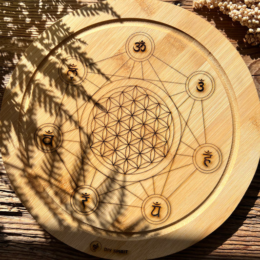Crystal Grid Board "7 Chakren" (Bambus) - DIY SPIRIT #