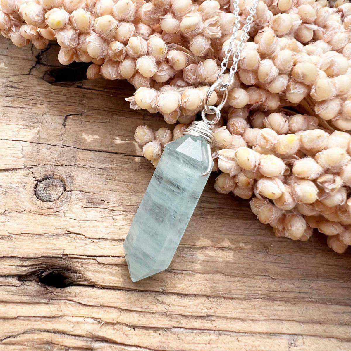 Aquamarin Doppelender Halskette - DIY SPIRIT #