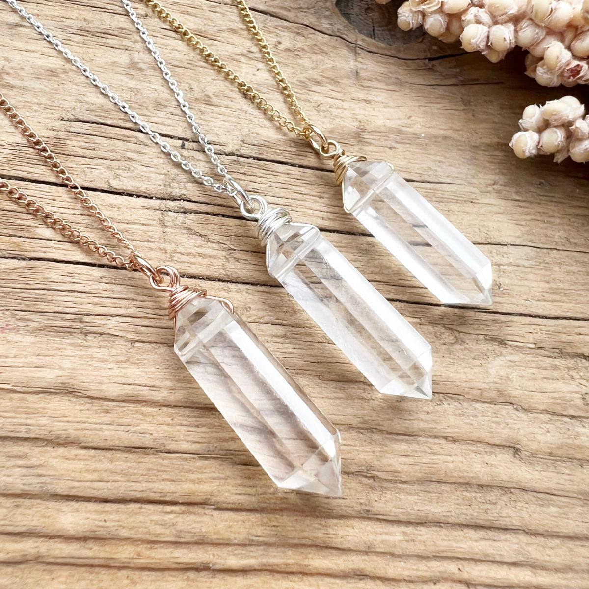 Bergkristall Doppelender Halskette - DIY SPIRIT #