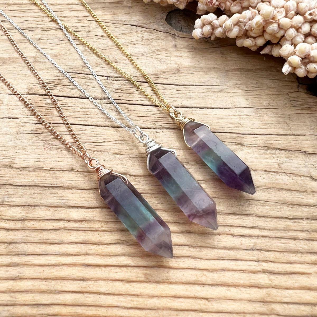Fluorit Doppelender Halskette - DIY SPIRIT #