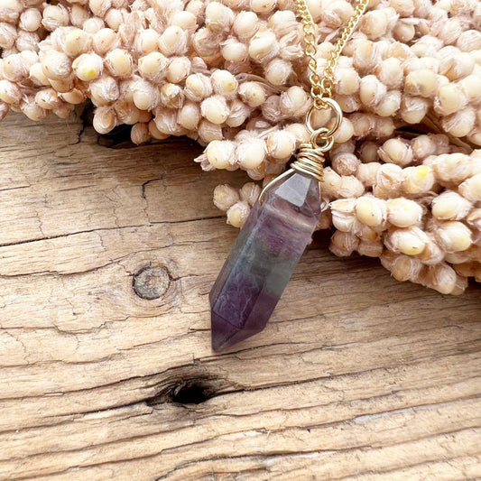 Fluorit Doppelender Halskette - DIY SPIRIT #