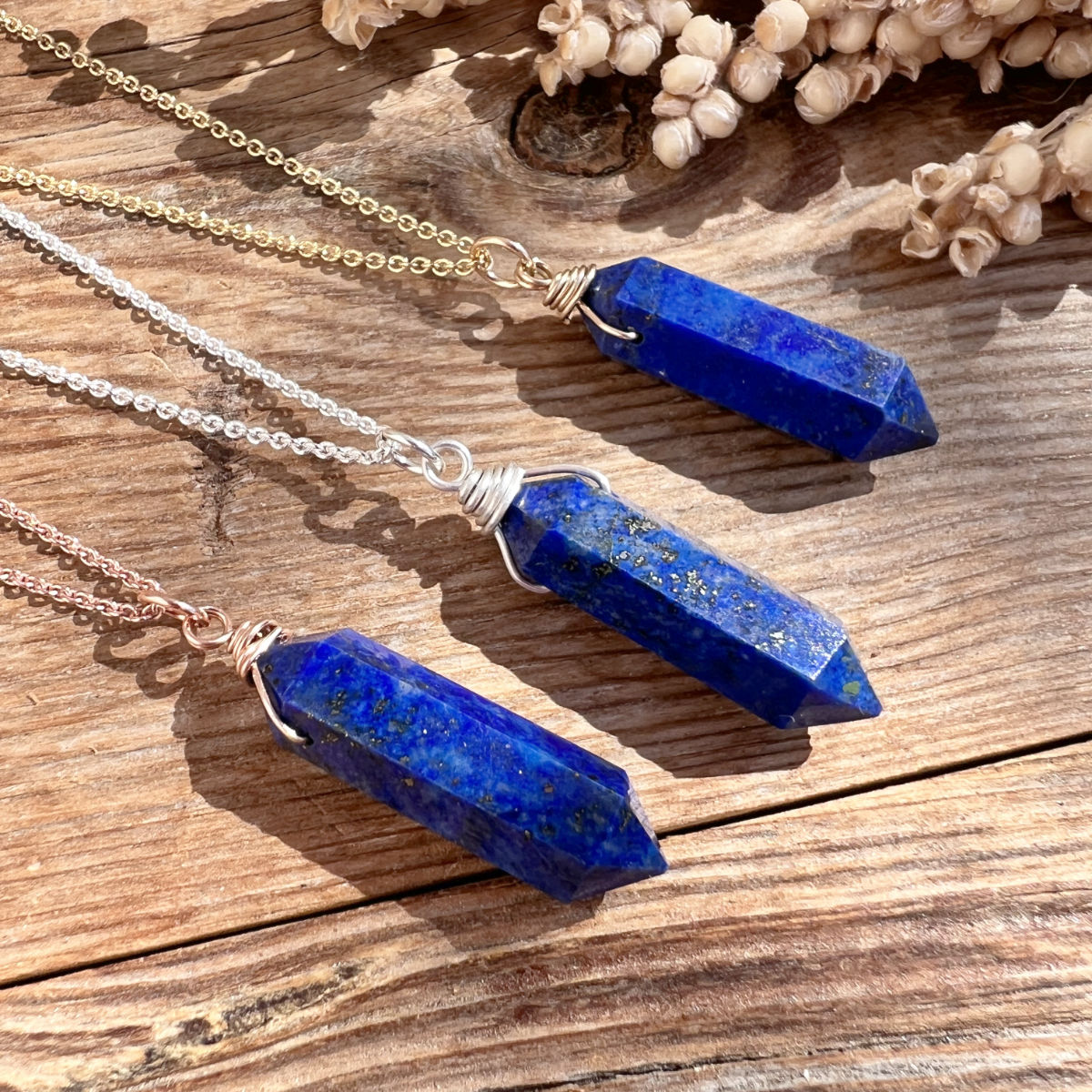 Lapislazuli Doppelender Halskette