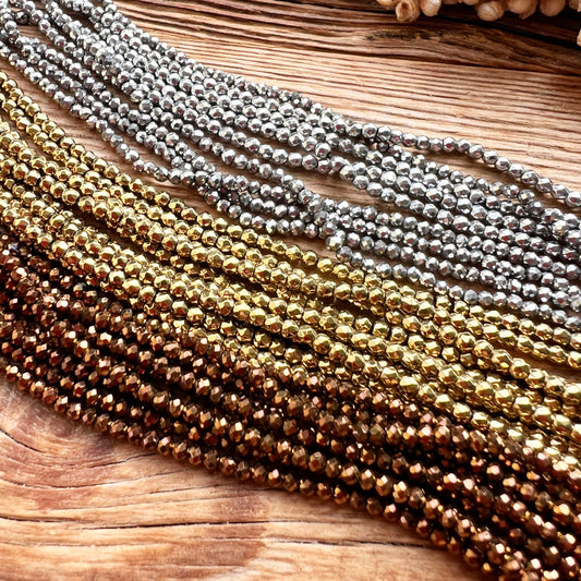 Hämatit Zwischenperlen (facettiert, 2mm)