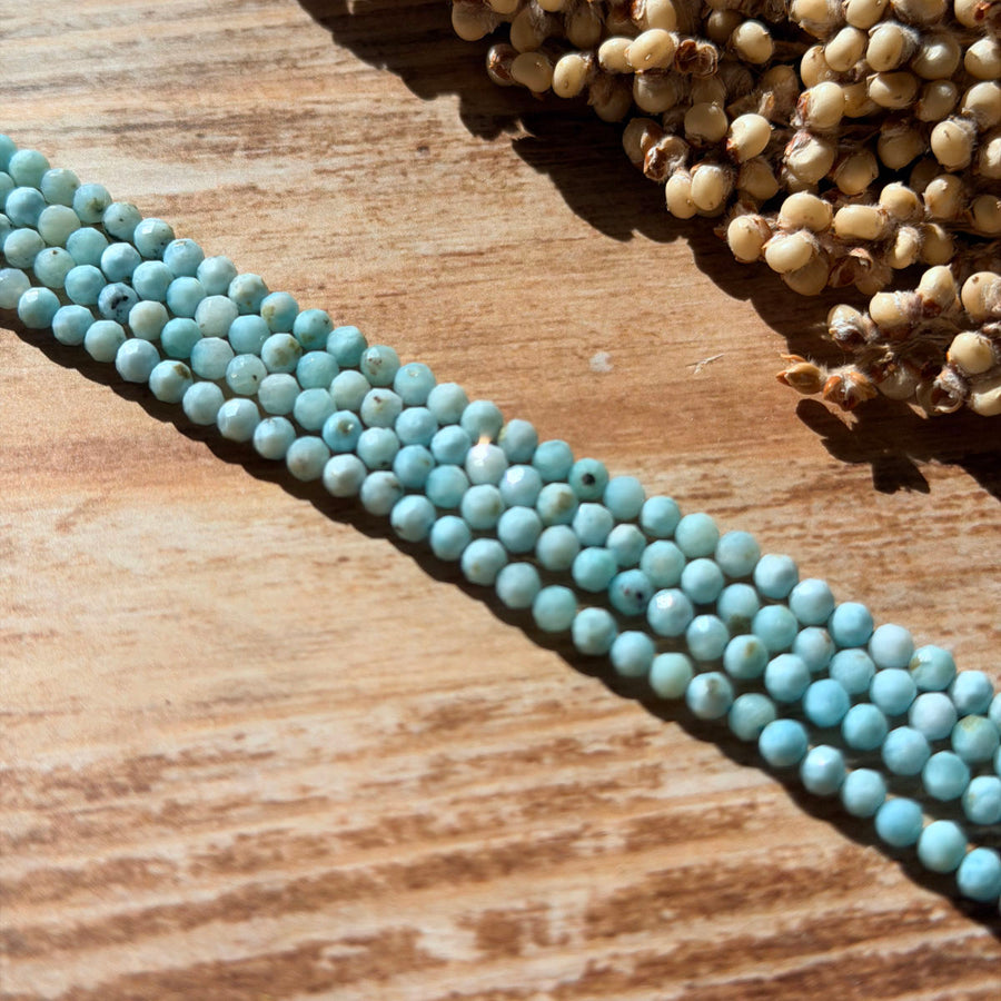 Larimar Perlen (facettiert, 4mm)