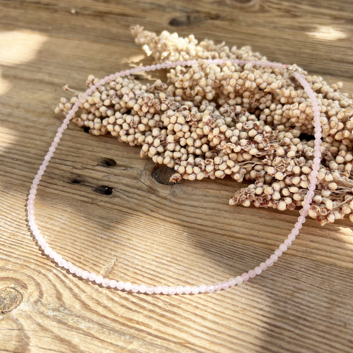 Rosenquarz Perlenkette - DIY SPIRIT #