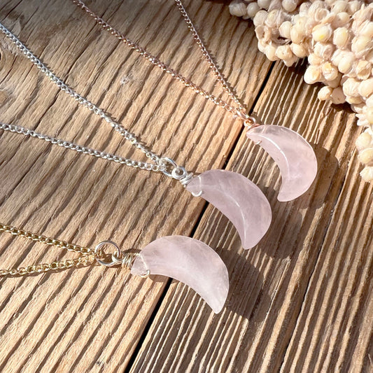 Rosenquarz Moon Halskette - DIY SPIRIT #