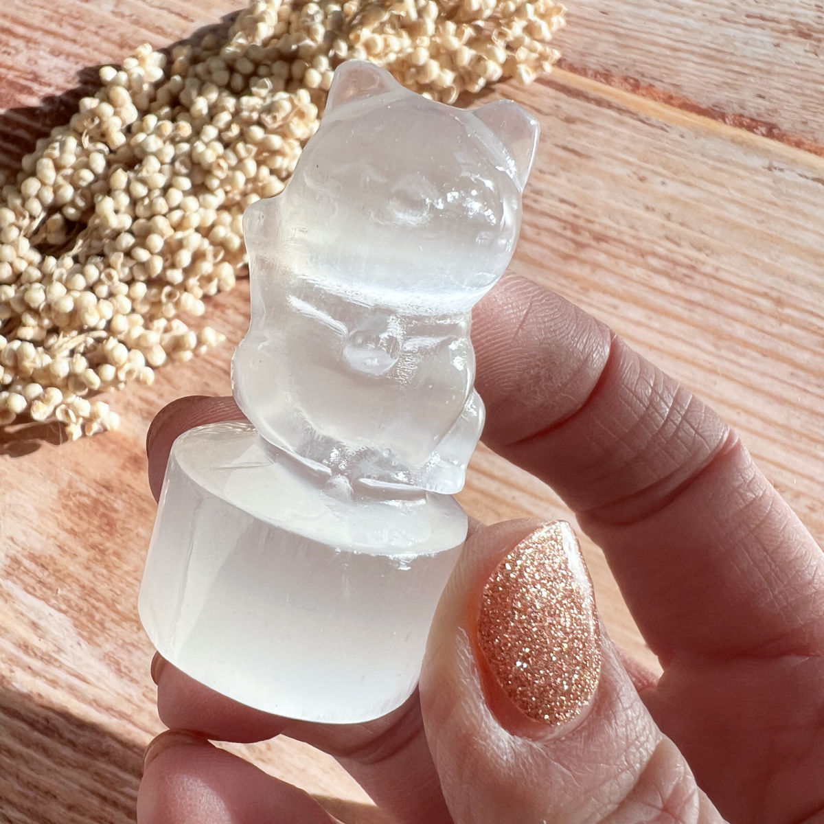 Selenit Glückskatze