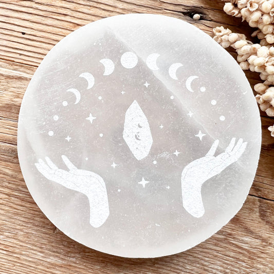 Selenit Ladeplatte Moon Cycle - DIY SPIRIT #
