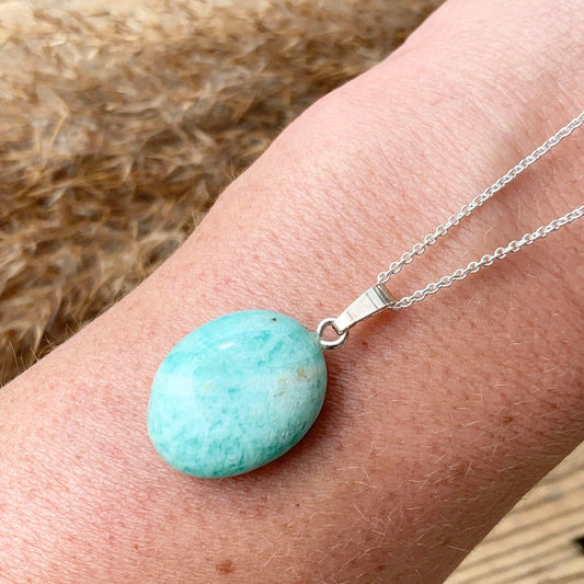 AMAZONIT (hell) Halskette - DIY SPIRIT