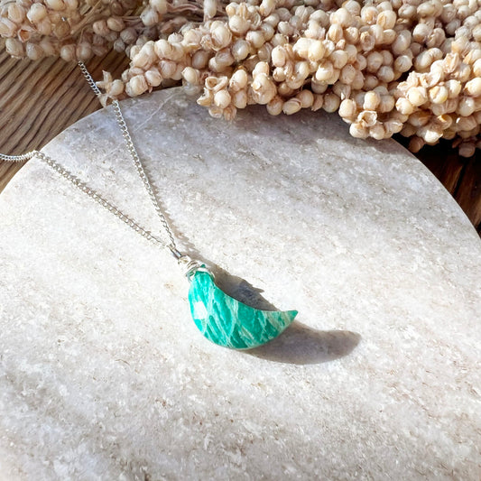 Amazonit Moon Halskette - DIY SPIRIT #