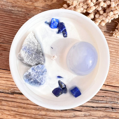 Kristallkerze Halschakra (Vishuddha) - DIY SPIRIT #