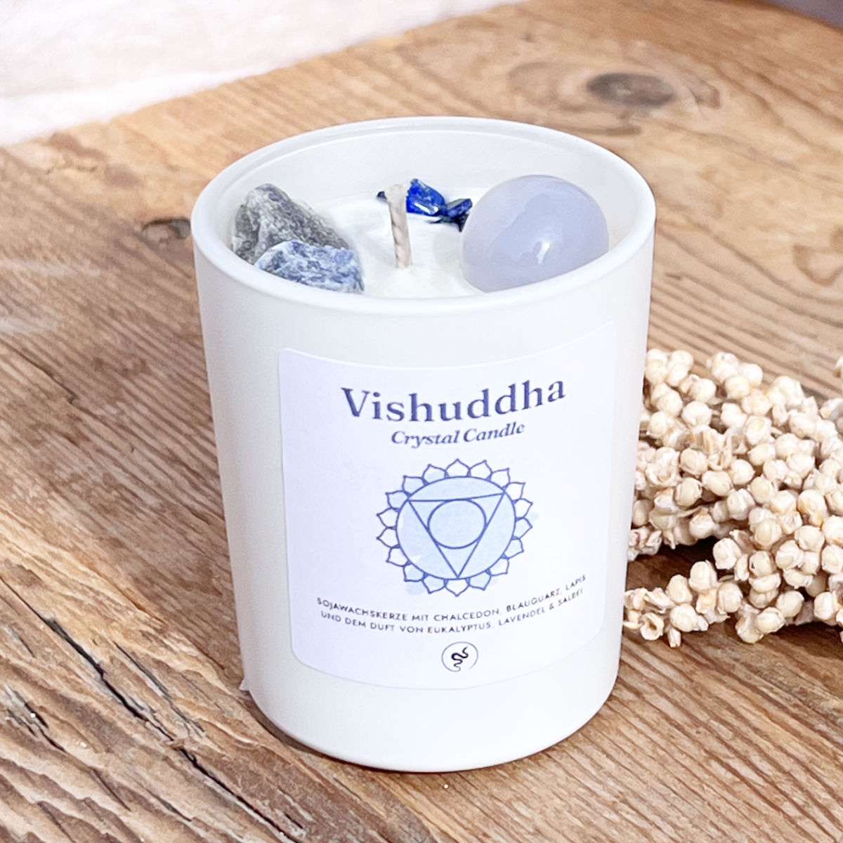Kristallkerze Halschakra (Vishuddha) - DIY SPIRIT #