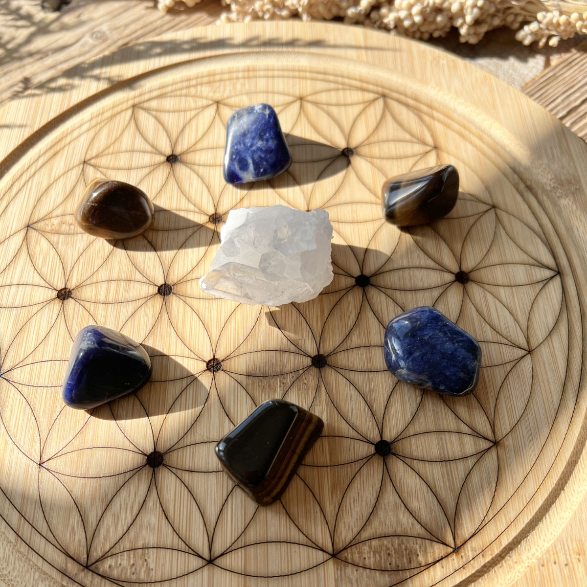 Crystal Grid Board "Blume des Lebens" (Bambus) - DIY SPIRIT