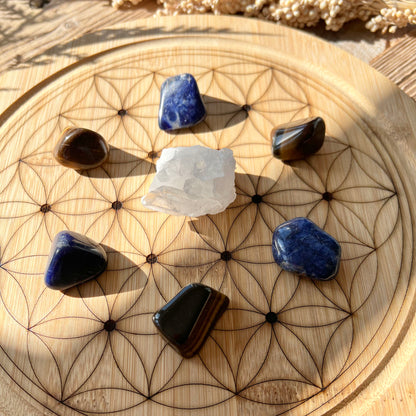 Crystal Grid Board "Blume des Lebens" (Bambus) - DIY SPIRIT #