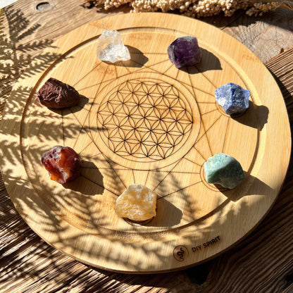 Crystal Grid Board "7 Chakren" (Bambus) - DIY SPIRIT #