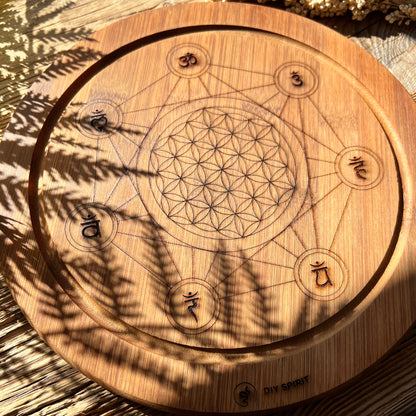 Crystal Grid Board "7 Chakren" (Bambus) - DIY SPIRIT #