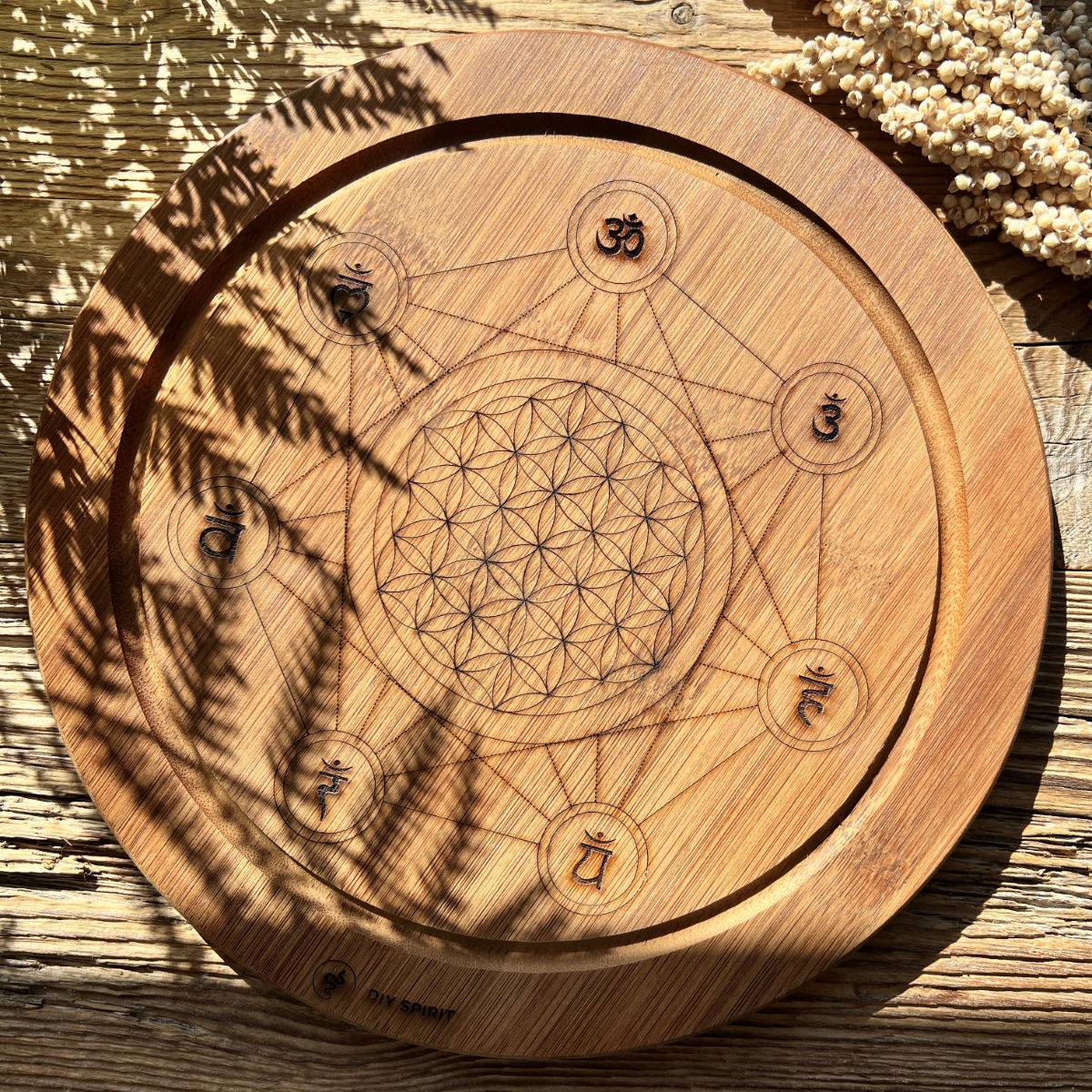 Crystal Grid Board "7 Chakren" (Bambus) - DIY SPIRIT #