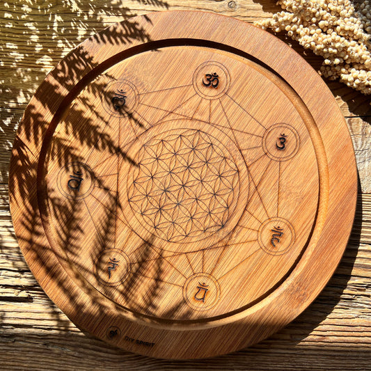 Crystal Grid Board "7 Chakren" (Bambus) - DIY SPIRIT #