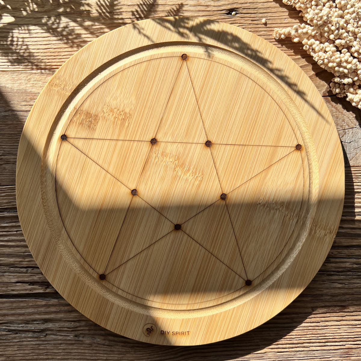 Crystal Grid Board "Pentagramm" (Bambus) - DIY SPIRIT #