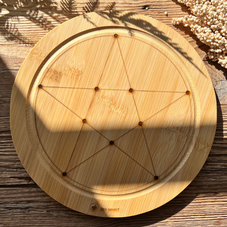 Crystal Grid Board "Pentagramm" (Bambus) - DIY SPIRIT
