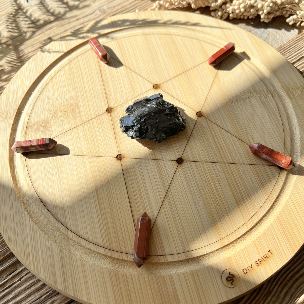 Crystal Grid Board "Pentagramm" (Bambus) - DIY SPIRIT #