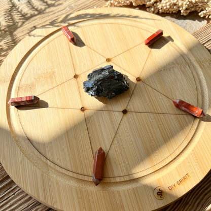 Crystal Grid Board "Pentagramm" (Bambus) - DIY SPIRIT #