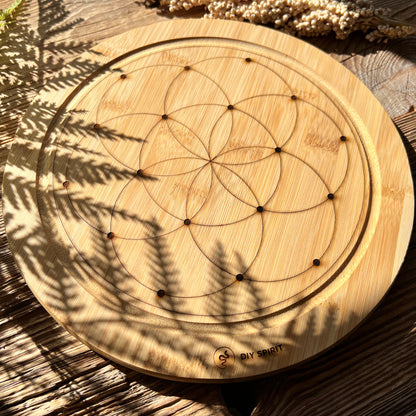 Crystal Grid Board "Same des Lebens" (Bambus) - DIY SPIRIT #