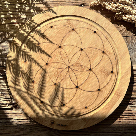 Crystal Grid Board "Same des Lebens" (Bambus) - DIY SPIRIT #