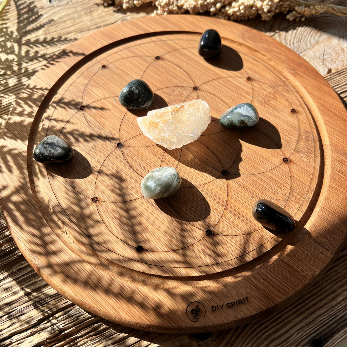 Crystal Grid Board "Same des Lebens" (Bambus) - DIY SPIRIT