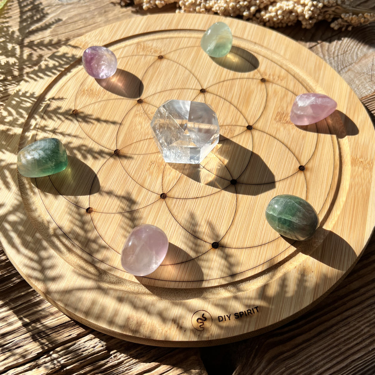 Crystal Grid Board "Same des Lebens" (Bambus) - DIY SPIRIT #