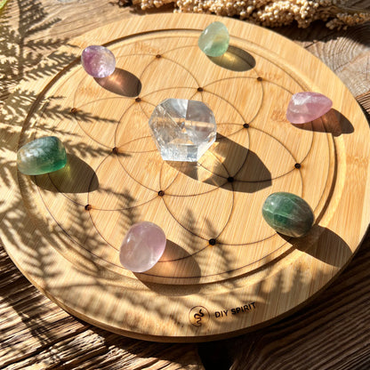 Crystal Grid Board "Same des Lebens" (Bambus) - DIY SPIRIT #