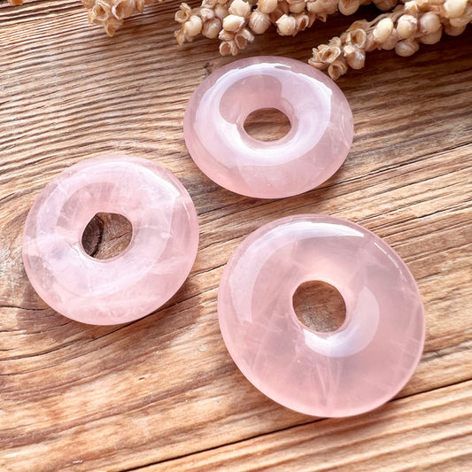 Rosenquarz Donut-Anhänger