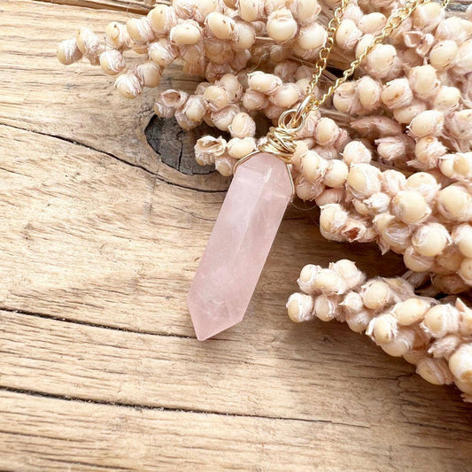 Rosenquarz Doppelender Halskette - DIY SPIRIT #