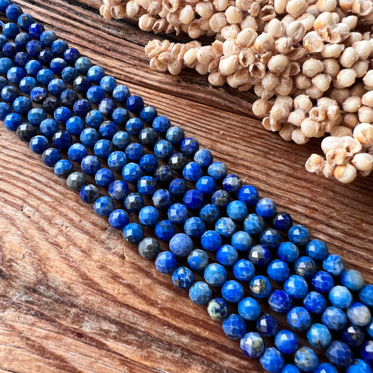 Lapislazuli Perlen (facettiert, 4mm)