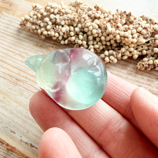 Fluorit-Carving Katze