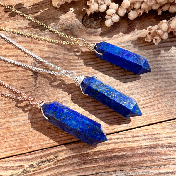 Lapislazuli Doppelender Halskette