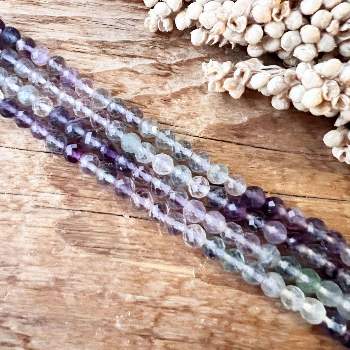 Fluorit Perlen (facettiert, 4mm)