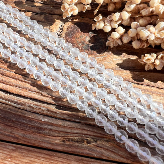 Bergkristall Perlen (facettiert, 4mm)