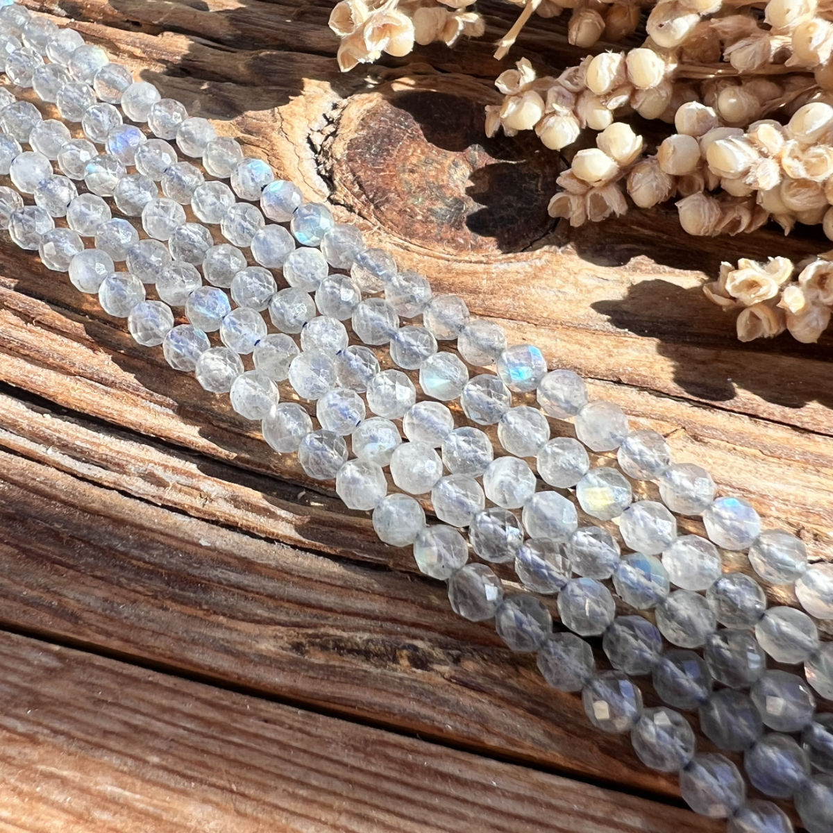 Labradorit Perlen (facettiert, 4mm)