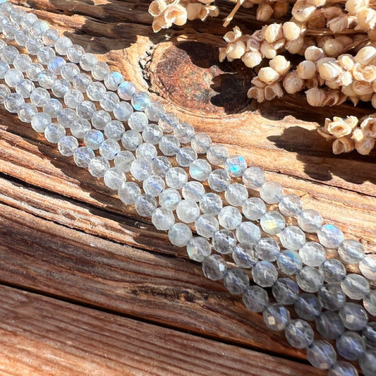 Labradorit Perlen (facettiert, 4mm)