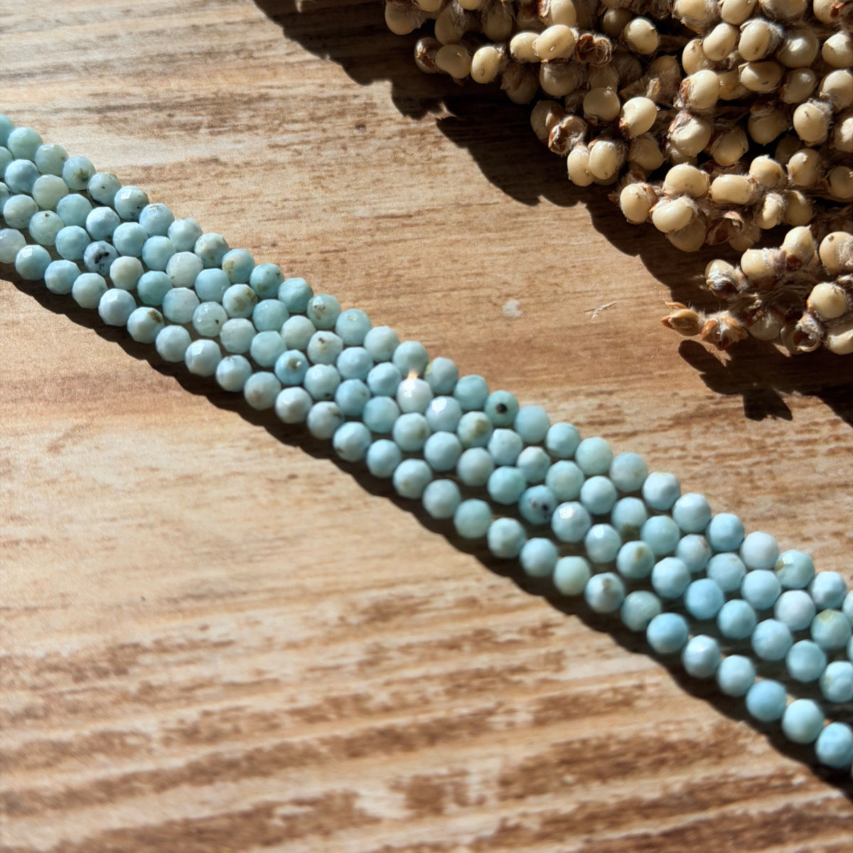 Larimar Perlen (facettiert, 4mm)