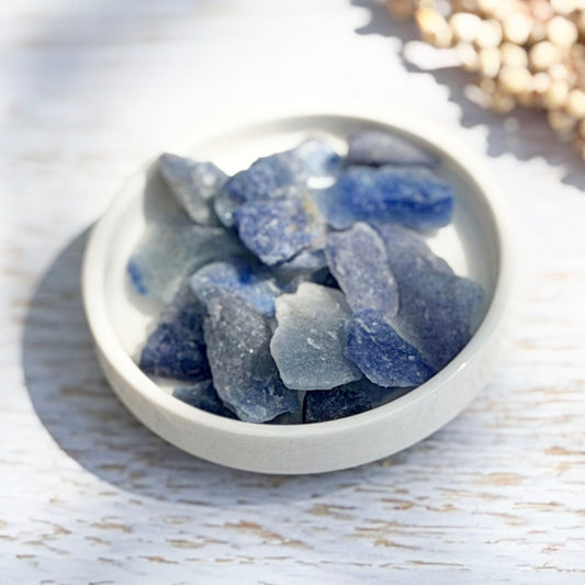 Blauquarz Rohstein-Chips