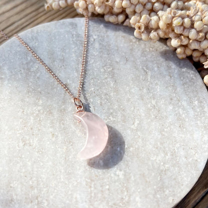 Rosenquarz Moon Halskette - DIY SPIRIT #