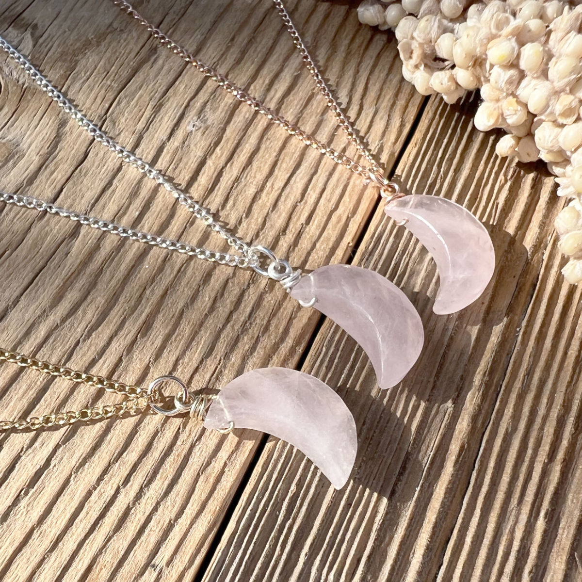 Rosenquarz Moon Halskette - DIY SPIRIT #
