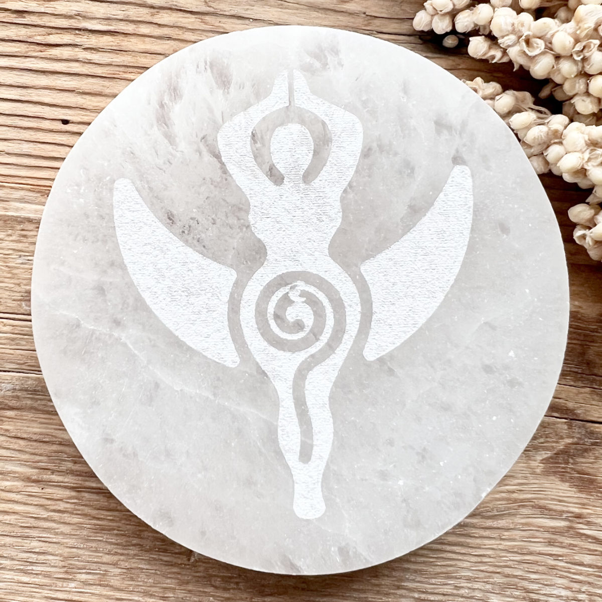 Selenit Ladeplatte Moon Goddess - DIY SPIRIT