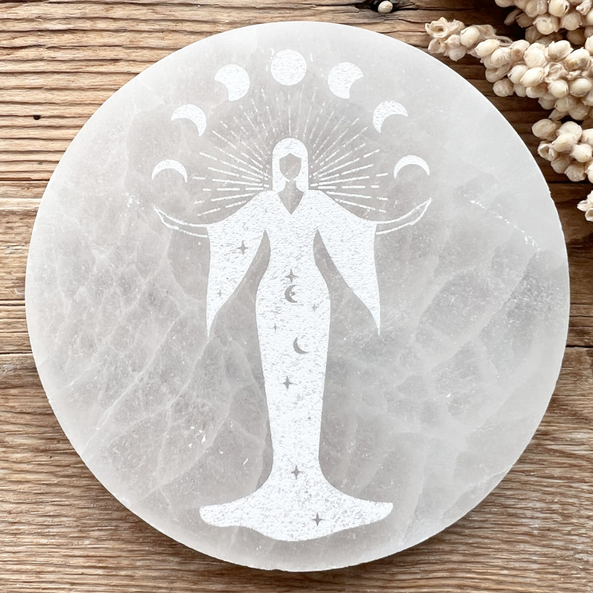 Selenit Ladeplatte Divine Feminine - DIY SPIRIT