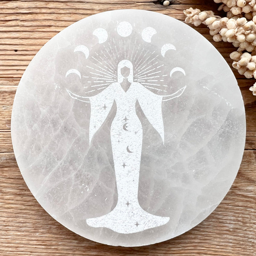Selenit Ladeplatte Divine Feminine - DIY SPIRIT