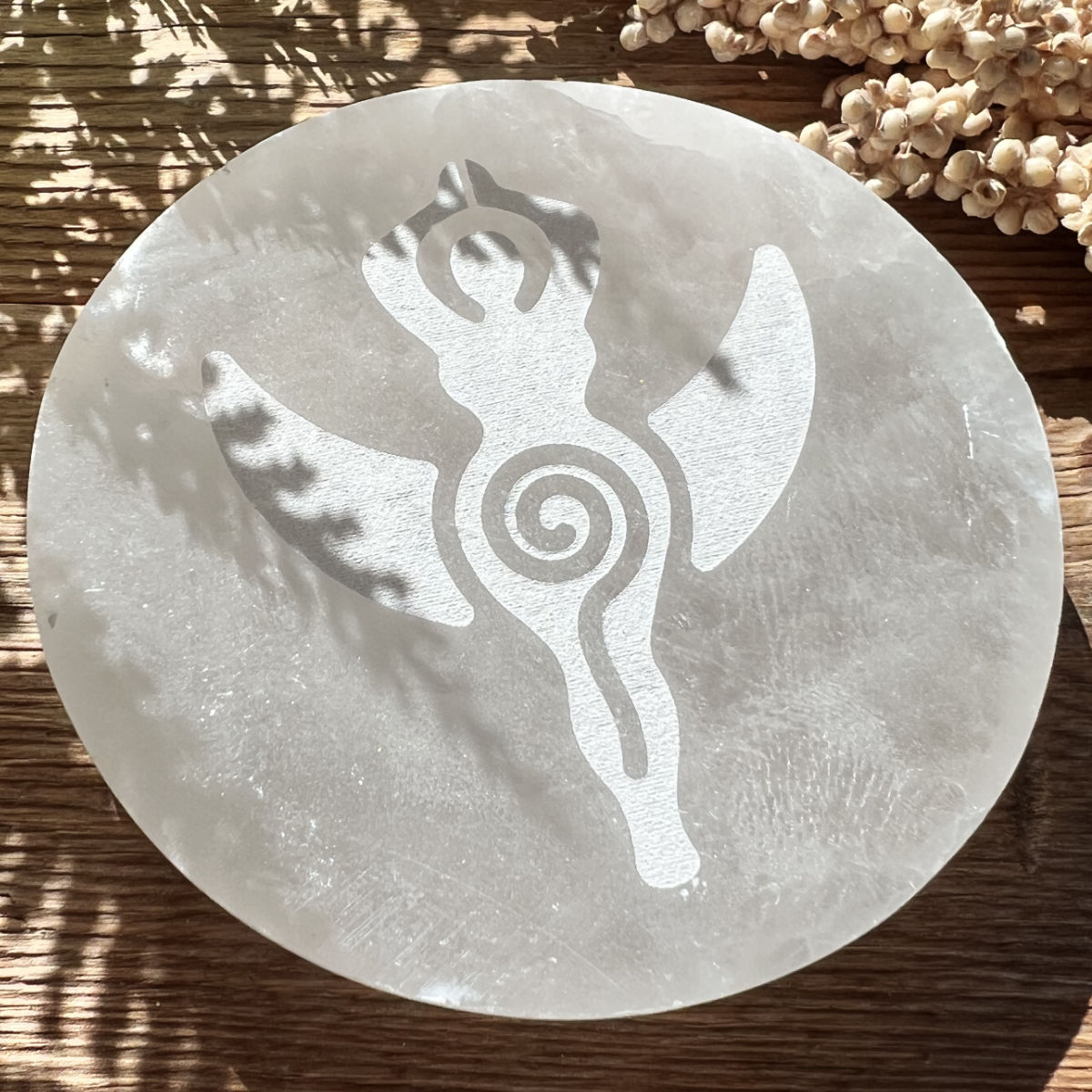 Selenit Ladeplatte Moon Goddess